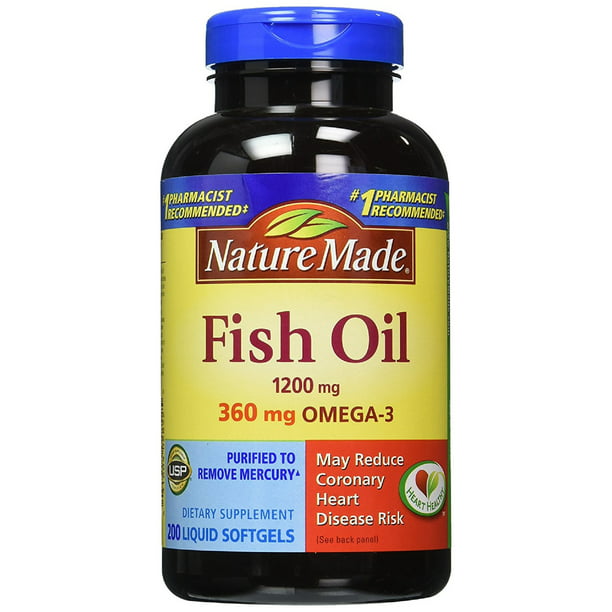 Nature Made Omega-3 Fish Oil Softgels, 1200 mg, 200 ct ...
