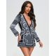 thumbnail image 4 of Vestido blazer Bella Barnett estampado con cuello en V profundo blanco perla, 4 of 6