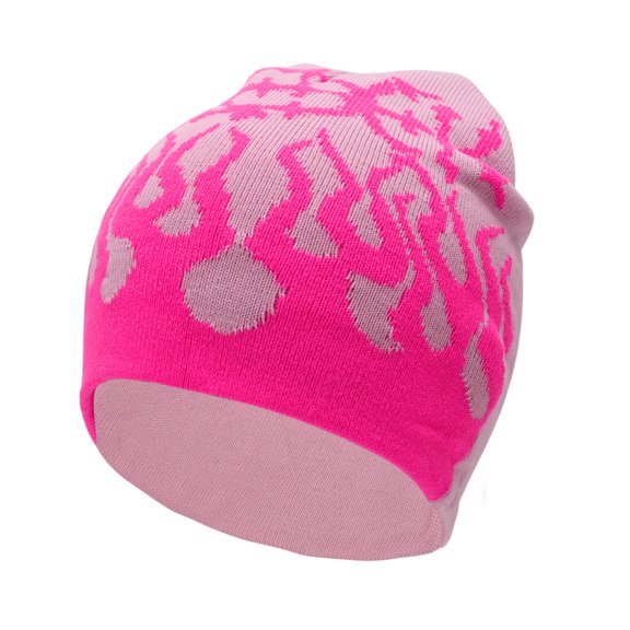 Unique Bargains Cycling Hat Warm Comfortable and Breathable Hard Hat Liner Dark PinkZOOK Flame Acrylic Light Pink Base 21x22cm 1 Pcs