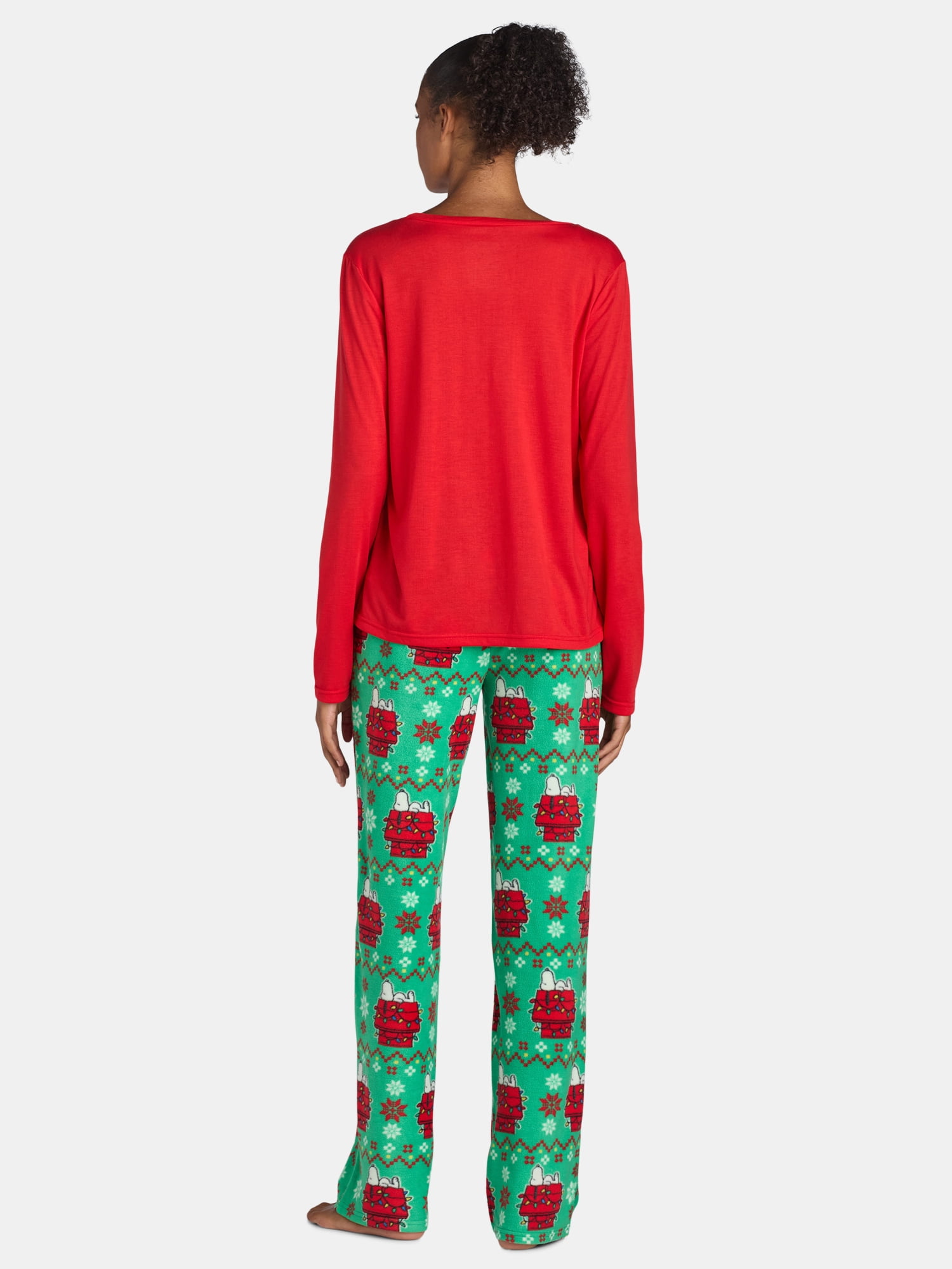 Peanuts Snoopy Women’s Home for the Holidays Matching Family Pajamas Set, 2-Piece