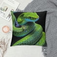 thumbnail image 3 of Shangniulu Green Snake Pillow Cover Reversible Print Wildlife Rustic Reptile Pattern Square Throw Pillow Cover for Bed or Sofa Decor Watercolor Blue Butterfly Decorative Cushion Cover, 3 of 5