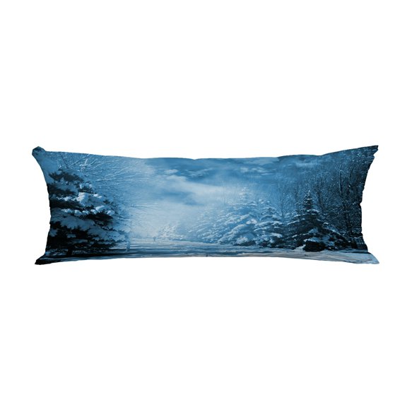 ECZJNT Evergreens At Snowy Winter Park In The Night Pillow Cover Body Pillowcase Pillow Protector 20x60 Inch