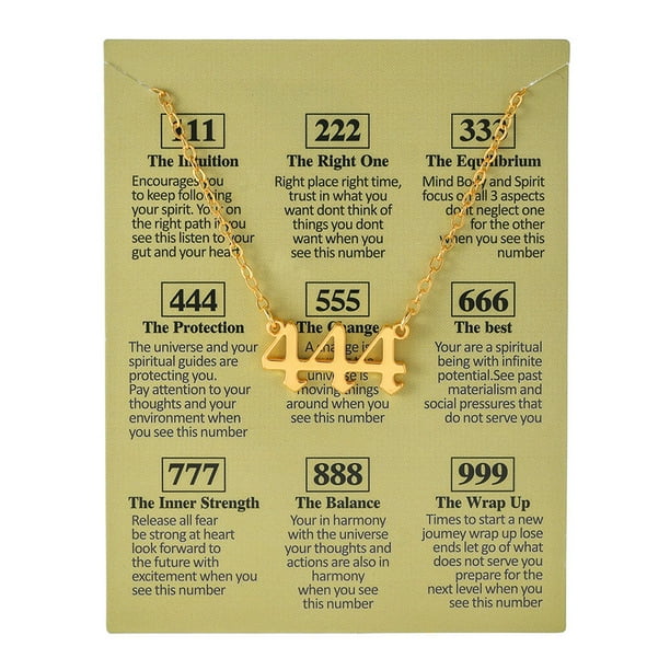 Angel Number Necklace 111 222 333 444 555 666 777 888 999 Old English