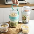 thumbnail image 1 of 2 Pack Overnight Oats Container 2-Tier Breakfast On the Go Cups with Lid and Spoon Portable Yogurt Oatmeal Container Jar, 1 of 10