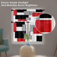 thumbnail image 2 of Rideaux de Cuisine Rouges Noir Gris Ensemble de 3 Cantonnières et Cantonnières, Rideau Court à Poche pour Tringle pour Salle de Bain, Art Abstrait Petit Décor de Cuisine Moderne 52 Pouces x 24 Pouces, 2 of 5