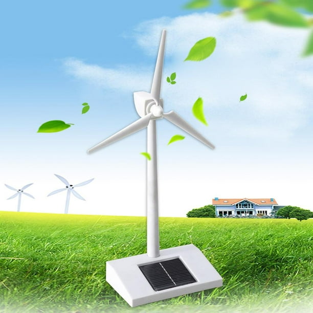 Juguete Modelo De Molino De Viento Apoyos de molino de viento de enseñanza con energía solar Ligero 3D para suministros de exhibición escolar Ndcxsfigh libre de BPA