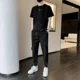 thumbnail image 5 of Conjuntos de pantalones y camisetas de gran tamaño para hombre, trajes deportivos, conjunto de pantalones para hombre, ropa de verano lisa blanca, novedad en oferta, premium XL, 5 of 5