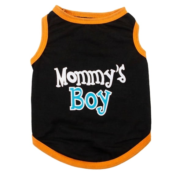 Dogs, Dog Vest, Black Mesh, Fabric, Black Fabric, Orange Trim, Mommy’S Boy Text, Xl, Pet Breathable Layering, Casual Daily Wear, 1 Pc