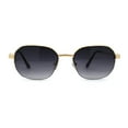 thumbnail image 1 of Mens Rectangular Half Rim 90s Gangster Sunglasses Gold Smoke, 1 of 4