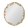 thumbnail image 5 of Kate and Laurel Rosella Modern Ornate Round Wall Mirror, 26 Inch Diameter, Gold, Circle Mirror with Floral Detailing for Use as Bathroom Mirror for Over Sink or Cute Dorm Room Decor, 5 of 9