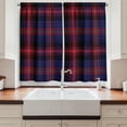 thumbnail image 2 of Ambesonne Checkered Kitchen Curtains, Vibrant Folkloric, 55"x45", Royal Blue Red Black, 2 of 3