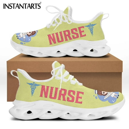 

2024 Hot Sale Nurse Platform Sneakers Breathable Lace up Mesh Swing Shoes Comfort Women Running Shoes Zapatillas