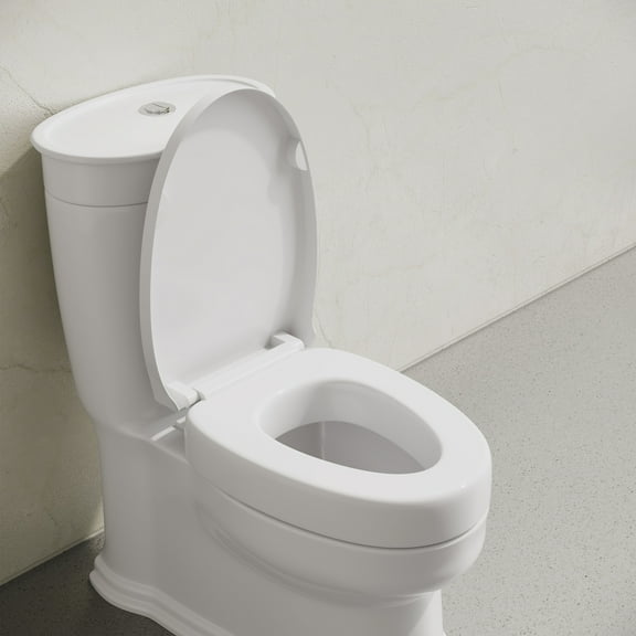 Ryse 3 in. Raised Elongated Soft Close ADA Compliant Toilet Seat in Glossy White