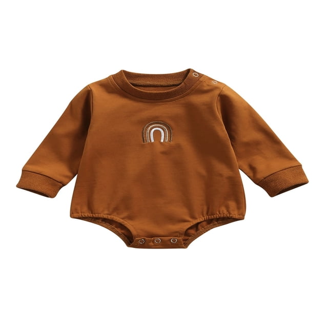 Chandail en Molleton à Col Rond pour Bébé Garçon Fille, Barboteuse à Manches Longues, Pull Surdimensionné, Vêtements d'Automne