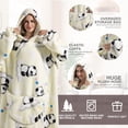 thumbnail image 4 of POINTERTECK Wearable Blanket Hoodie for Adults Sherpa Patterns Oversized Sweatshirt Blanket with Pockets, 4 of 9