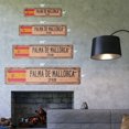 thumbnail image 2 of PALMA DE MALLORCA SPAIN Vintage Plastic Street Sign Spaniard flag city country road wall gift | Indoor/Outdoor | 18" Wide, 2 of 4