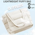 thumbnail image 3 of Puffer Tote Bag for Women, Large Capacity Lightweight Quilted Shoulder Bag, Waterproof Handbag for Work, Travel, Gym, Beige, 3 of 8