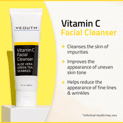 YEOUTH Face Cleanser for Face with Vitamin C and Green Tea, Skincare Face Wash 3oz