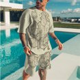 thumbnail image 3 of Conjunto de camiseta de manga corta con estampado 3D, estilo retro deportivo, informal, para hombre, estilo europeo y americano, 3 of 5