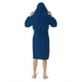 thumbnail image 3 of Men's The Northwest Group Navy Michigan Wolverines Hooded Silk-Touch Bath Robe, 3 of 5
