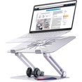 thumbnail image 1 of Skrebba Laptop Stand, Laptop Riser with Heat-Vent to Elevate Laptop, Adjustable Ergonomic Desktop Laptop Stand Holder with Slide-Proof Silicone and Protective Hooks, for MacBook Pro/Air (Silver), 1 of 6