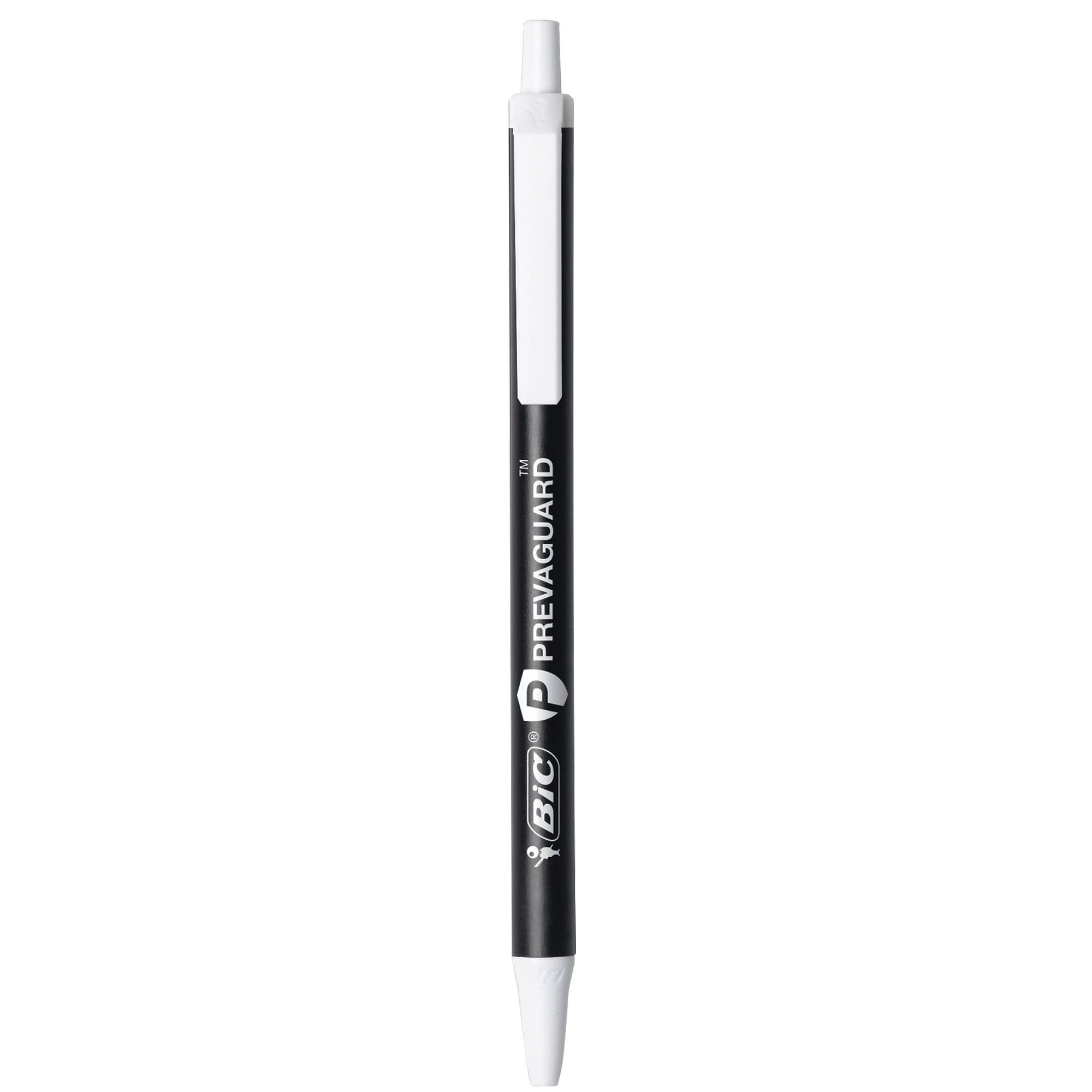 New BIC Prevaguard Clic Stic Pens 12 Pack Black Medium Ball Antimicrobial