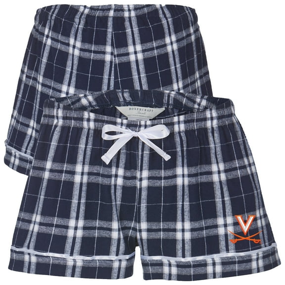Women's Boxercraft Navy Virginia Cavaliers Flannel Shorts