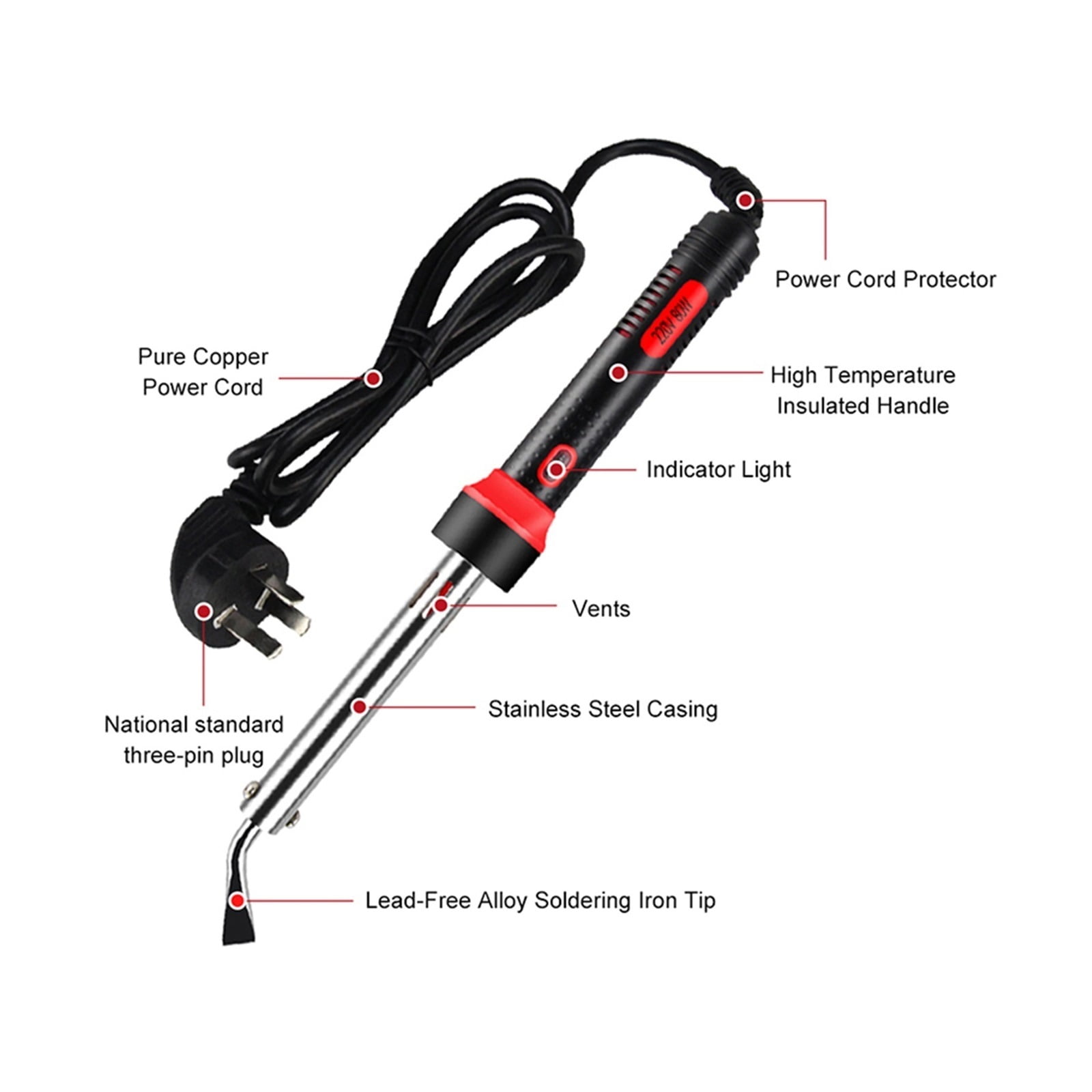 Electric Soldering Iron Kit,Hot Gun Soldering Electrical Soldering Iron,4 In 1 Soldering Rework Repair Tools
