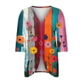thumbnail image 6 of DeHolifer Cardigan for Women Kimono Beach Cover Up Floral Summer Tops Loose Capes Multicolor M, 6 of 7