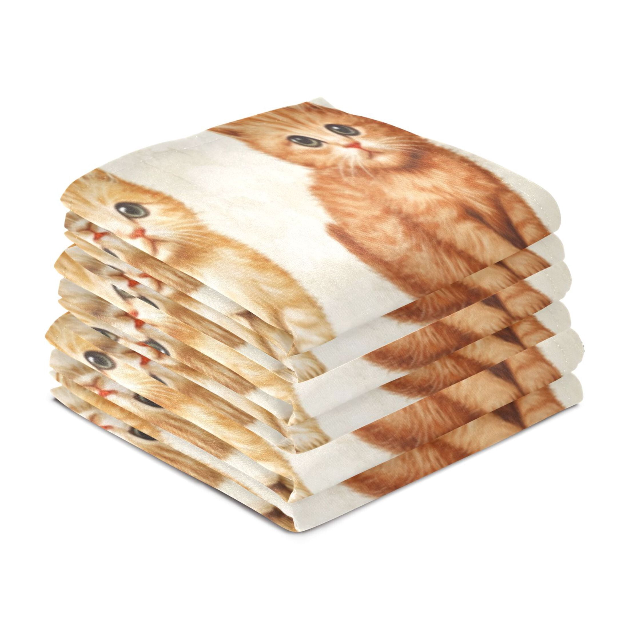 Kitchen Towel 28x18 Inches x6，Plate Towel, Decorative Towel, Napkin, Tea Towel Tea Towels For Kitchen Dish Cloths & Dish Towels Little Colored Cat1