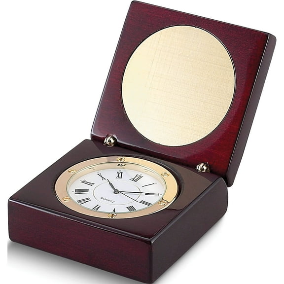 Fashion Square Wood Box With A Clock (3.25 X 2.75) Made In China gm776