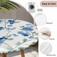 thumbnail image 3 of Spring Blue Floral Round Tablecloth for 45-54 Inch Tables,Fitted Table Cover with Elastic Edge,Ombre Garden Flower Botanical Blooms Waterproof Outdoor Table Cloth Protector for Patio Garden Dinner, 3 of 9
