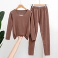 thumbnail image 2 of RXMEKW Pyjamas d'Été pour Femmes, Ensemble de Pyjama d'Hiver Chaud à Manches Longues et Couleur Unie pour Femmes, 2 of 6