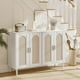 thumbnail image 5 of Yeshouse Aparador Buffet gabinete, 4 Rattan las puertas del armario de almacenamiento acento, consola de mesa de café con toma de corriente, 5 of 7