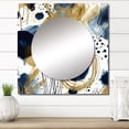 thumbnail image 1 of Designart "Abstract Pattern with Blue and Golden Textures IV" Abstract Square Mirror For Wall Decor - Large Blue Square Printed Wall Mirror Art - Wall Mounted Square Large Mirror, 1 of 5