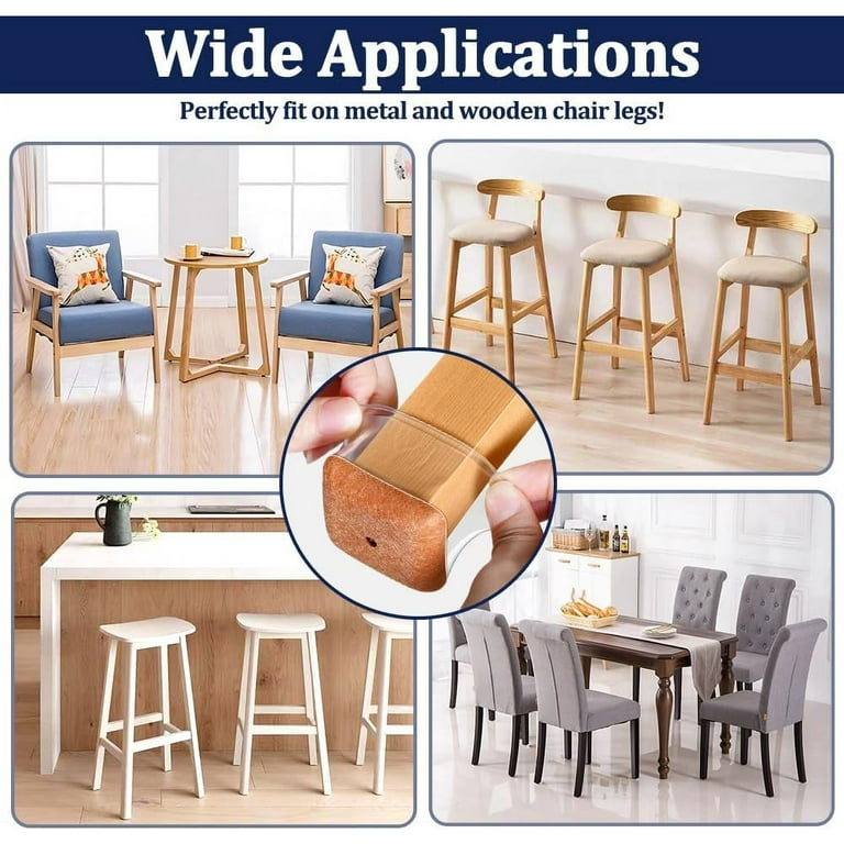 32 Pcs Square Chair Leg Floor Protectors Silicone Chair Leg Covers Caps for Hardwood Floors with Wrapped Felt Furniture Feet Protectors Pads Fit 30.1 40mm Walmart