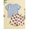 thumbnail image 3 of Bagilaanoe 2pcs Toddler Baby Boy Short Pants Set Short Sleeve Cartoon Letter Print T Shirt Tops + Shorts 6M 12M 18M 24M 3T Kids Casual Summer Outfits, 3 of 9