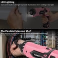 thumbnail image 4 of Electric Screwdriver, 8V Max 10Nm Pink Cordless Screwdriver Rechargeable Set with 82 Accessory Kit and Charger in Carrying Case, 21+1 Cluth, Dual Position Handle, LED Light, 4 of 8