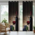 thumbnail image 5 of Outdoor Curtains for Patio Waterproof, Red Wines Outdoor Privacy Panels Grommet, Grapes Vintage Wooden Grain Farmhouse Blackout Outside Curtains for Porch/Cabana/Pergola/Gazebo 54"x108", 1 Panel, 5 of 8