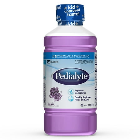 (4 pack) Pedialyte Electrolyte Solution, Hydration Drink, Grape, 1