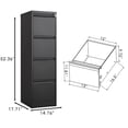 thumbnail image 2 of 4 Drawer File Cabinet with Lock,Metal Vertical File Storage Cabinet for Office,School,Home,Black, 2 of 8