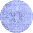 thumbnail image 1 of Ahgly Company Machine Washable Indoor Round Abstract Blue Modern Area Rugs, 4' Round, 1 of 4