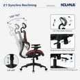 thumbnail image 2 of NOUHAUS Ergo3DL Ergonomic High-Back Mesh Office Chair with Adjustable Headrest, Lumbar Support, and Armrests, Red, 2 of 6