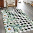 thumbnail image 2 of Green Eucalyptus Leaves Area Rugs 2.7'x5', Washable Small Throw Rugs for Kitchen Bedroom, Daisy Floral Indoor Outdoor Rug Non-Slip Low Pile Carpet Runner Reversible Floor Mats, 2 of 8