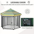 thumbnail image 4 of Pawhut Heavy-duty Pet Playpen Kennel with Door & Removable Cover 6 Panels for Small & Medium Sized Dogs for Indoor &Outdoor Use, Black, 4 of 9