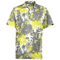 thumbnail image 1 of Aloha Cool-Stretch Men's Hawaiian Golf Shirt (Grey/Yellow), 1 of 2