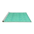 thumbnail image 2 of Ahgly Company Machine Washable Indoor Rectangle Abstract Turquoise Blue Modern Area Rugs, 2' x 4', 2 of 4