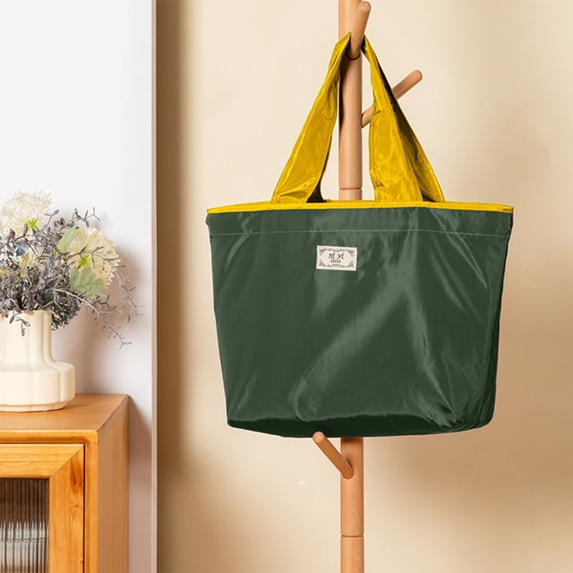 WIZUTIZ Sacs de Courses Réutilisables Pliables Lavables en Machine Sacs de Courses Colorés Grands Sacs Pliables Réutilisables Pochette de Rangement à Fermeture Éclair Légers Cadeaux de Fête des Mères pour Grand-Mère Vert