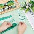 thumbnail image 3 of PH 49pcs Green Sewing Threads Kit Embroidery Floss Embroidery Skein Threads Embroidery Floss Drop with Needles and Needle Devices Embroidery Kit for Bracelets DIY Embroidery Thread Crafts Mixed Color, 3 of 6