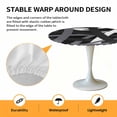 thumbnail image 2 of Elastic Fitted Round Tablecloth, Gray Black Geometric Waterproof Stretch Table Cover for 45"-54" Tables, Modern Art Abstract Grey Line Washable Outdoor Tablecloths for Patio, Picnic, Camping, 2 of 9